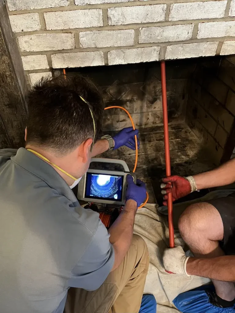 A professional chimney inspection in Virginia Beach, VA by Premier Chimney and Roofing.