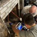 A professional chimney inspection in Virginia Beach, VA.